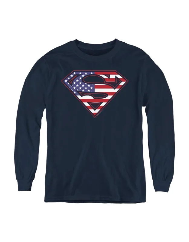 Superman U S Shield Long Sleeve Tee