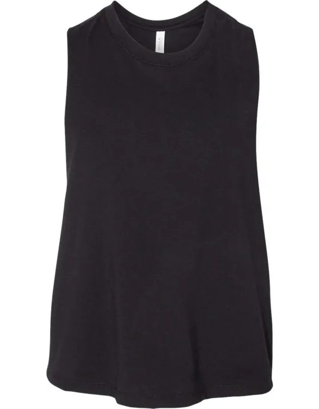 Racerback Crop Tank, Relaxed Fit, Raw Edge Armholes