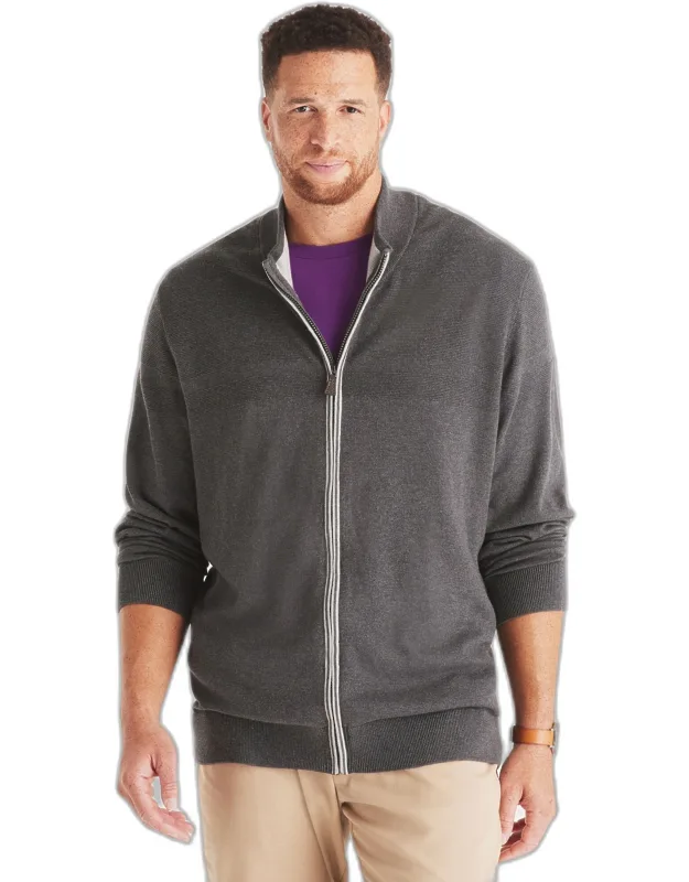 Mock-neck Full-zip Sweater