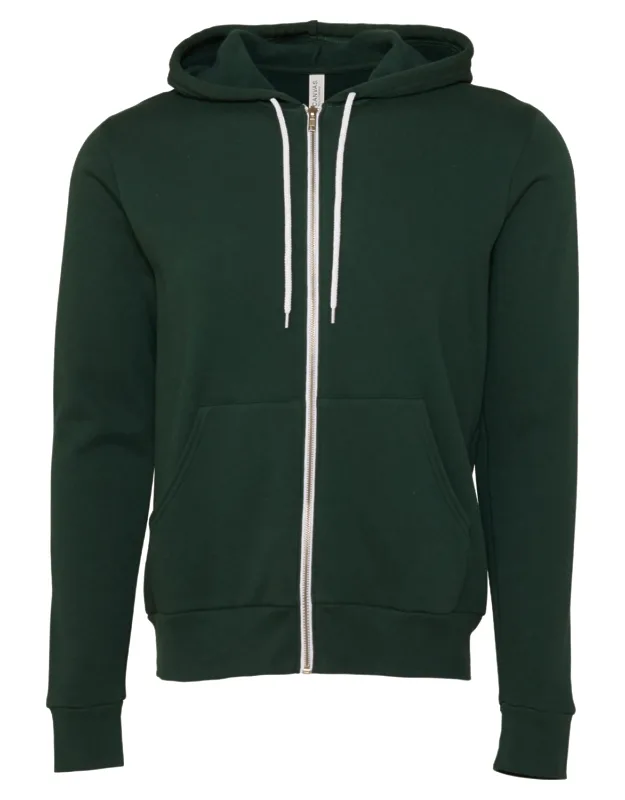 Zip-up Polycotton Fleece Hooded Sweatshirt