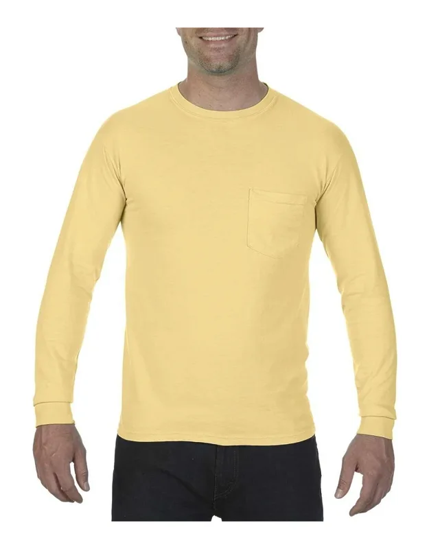 Garment-dyed Heavyweight Long Sleeve Pocket T-shirt