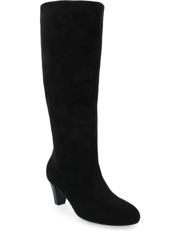 Journee Collection Jovey Boots With Stacked Cone Heel And Almond Toe Design