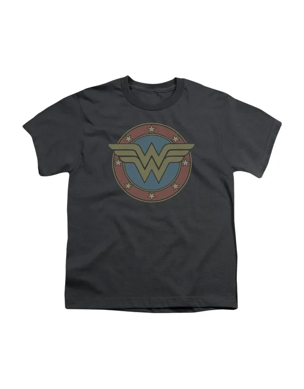 Dc Comics Wonder Woman Vintage Emblem Short Sleeve Tee - Stylish 100% Cotton
