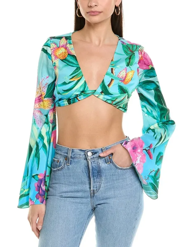 Rococo Sand Top With Twisted Front And Rhinestone Embellishments