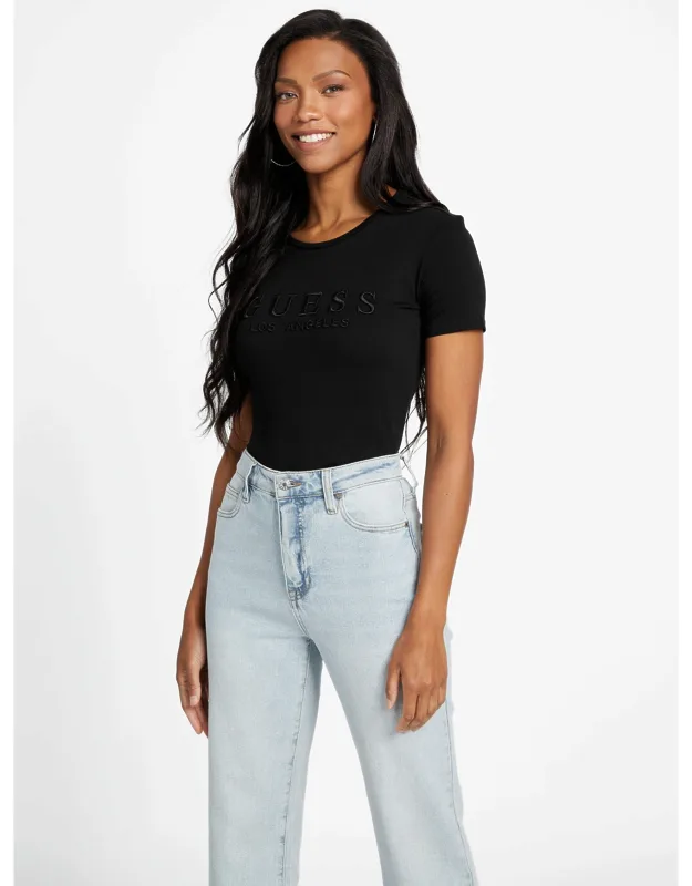 Lizza Embroidered Logo Tee With Crew Neckline And Short Sleeves