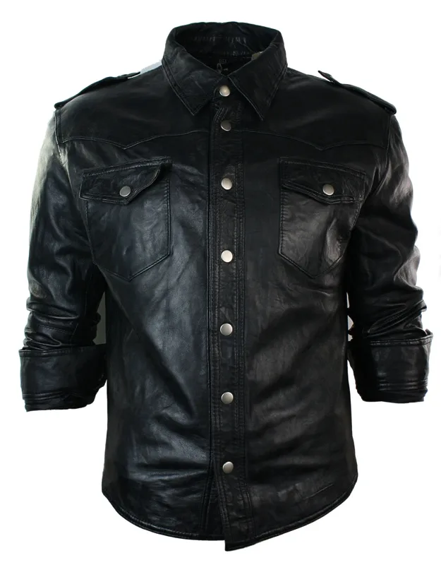 Leather Shirt Jacket