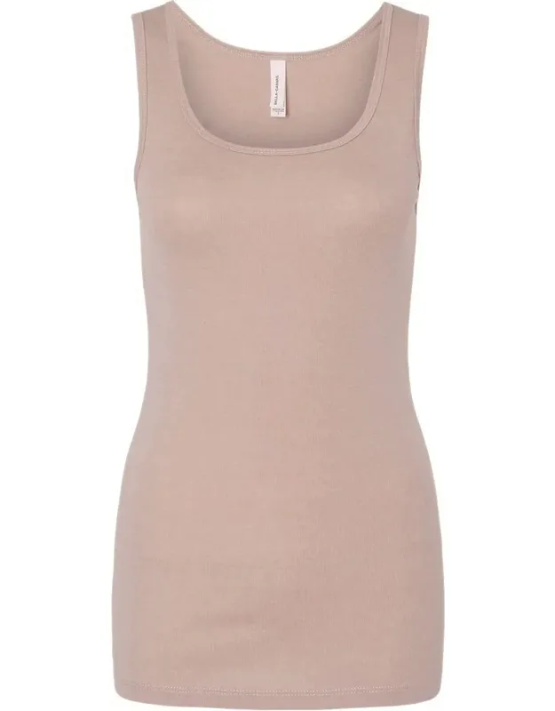Micro Rib Tank - Slim Fit, Square Neckline