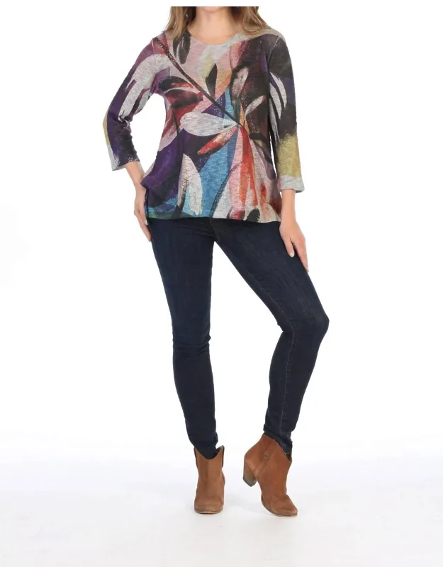 Wind Ballad Sweater Knit High Low Slit Top