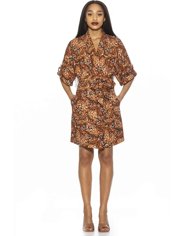 June Wrap Dress With Tie Waistband And Elbow Length Sleeve