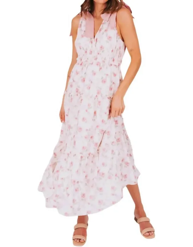 Floral Ribbon Tie Dress