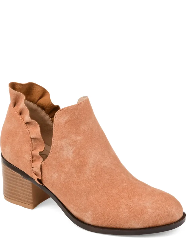Lennie Bootie With Ruffle Heel Accents And Tru Comfort Foam™