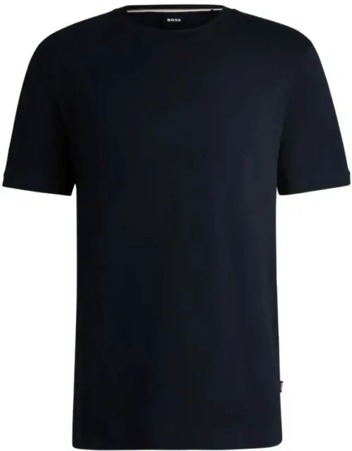 Cotton-jersey Regular-fit T-shirt With Ribbed Collar And Stretch Ribbed Collar, Soft Cotton