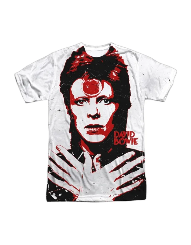 David Bowie Piercing Gaze Short Sleeve Poly Crew T-shirt