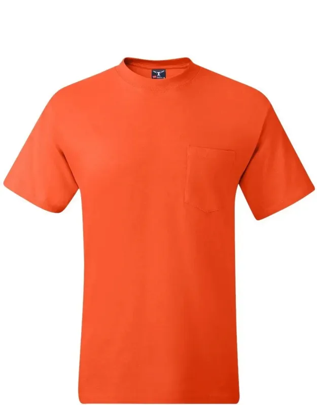 Hanes Beefy-t Pocket T-shirt 6.1 Oz./yd, Pre-shrunk 100% Ringspun Cotton