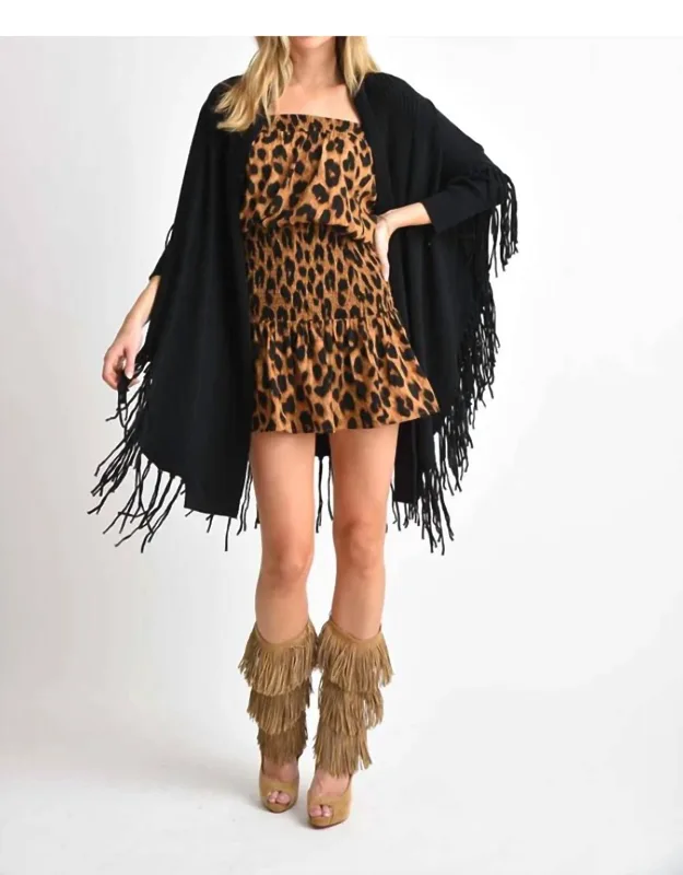 Heaven Draped Cardigan With Fringe Hem
