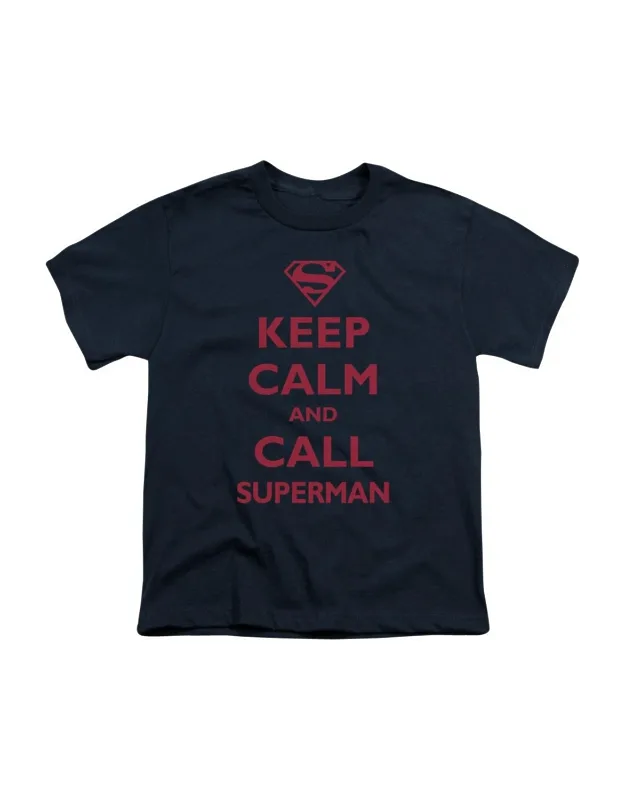 Superman Call Short Sleeve Youth Tee / T-shirt, 100% Cotton, Stylish For Everyday Wear