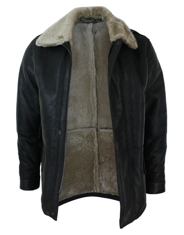 Shearling Sheepskin Overcoat With Fur