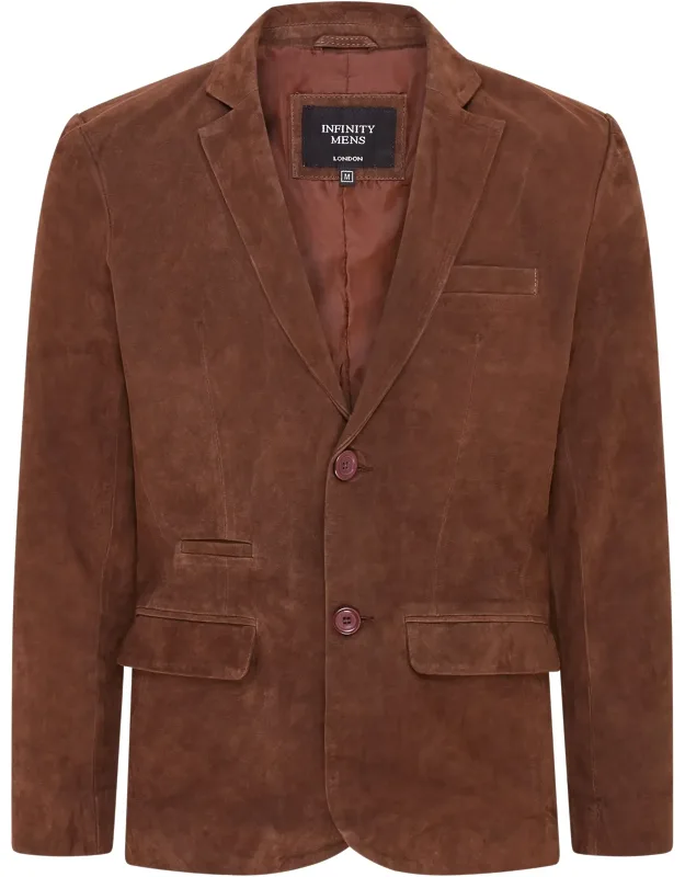 Slim Goat Suede Blazer Jacket-somero With Premium Construction And Elegant Cuff Buttons