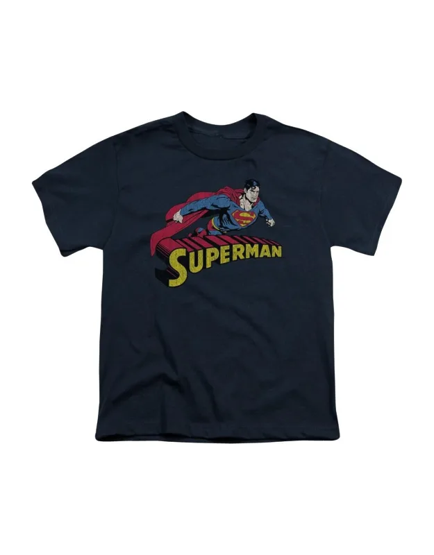 Superman Flying Over Youth Tee - Stylish Everyday Wear, 100% Cotton