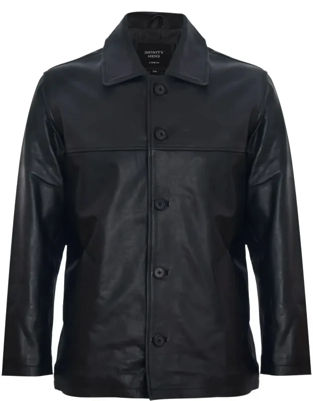 Classic Cowhide Leather Box Jacket