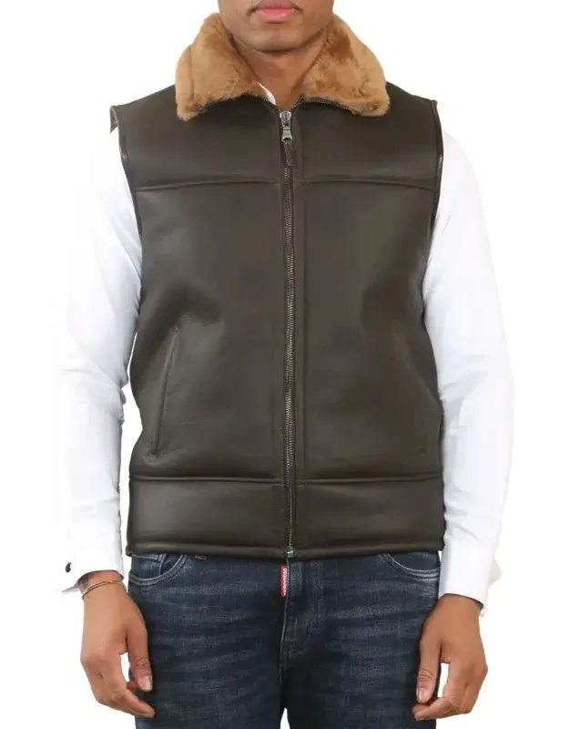 Aviator Shearling Sheepskin Vest