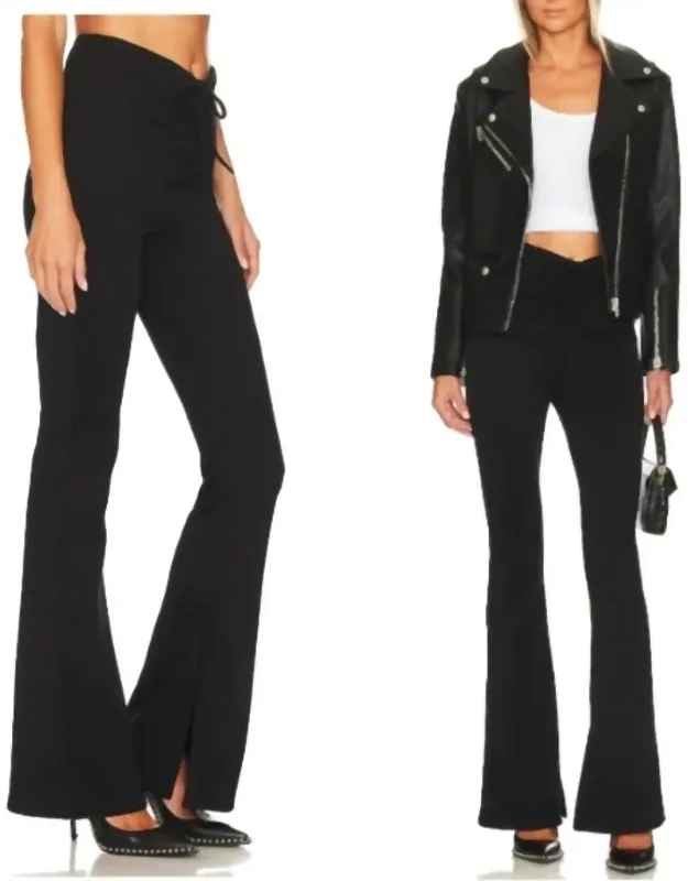 Flare Pants With Drawstring Front