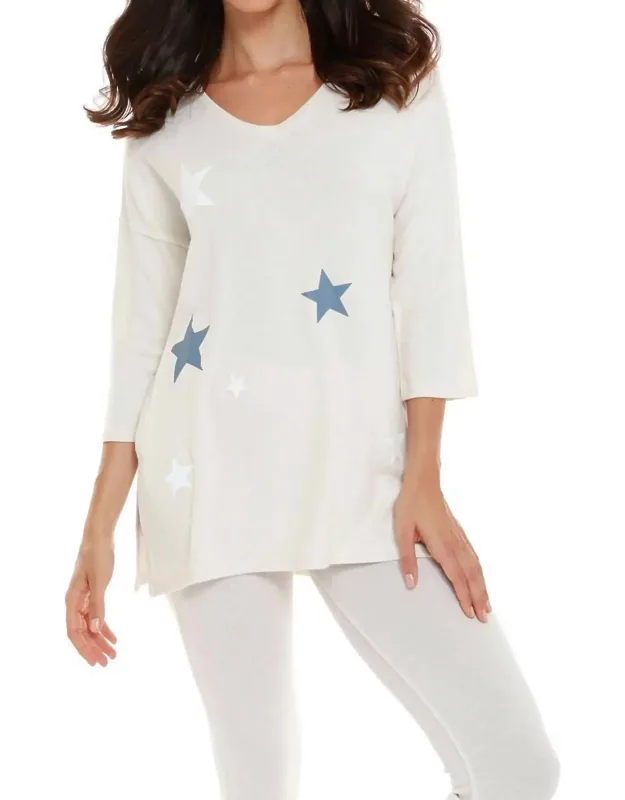Kashmira 3/4 Sleeve V-neck Pullover