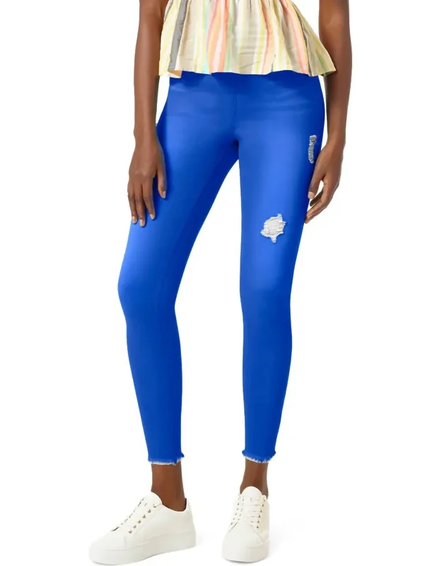 Ripped Denim High Rise Skimmer Leggings
