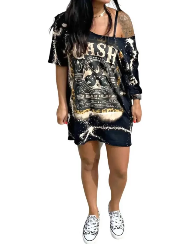 Off-shoulder T-shirt Dress