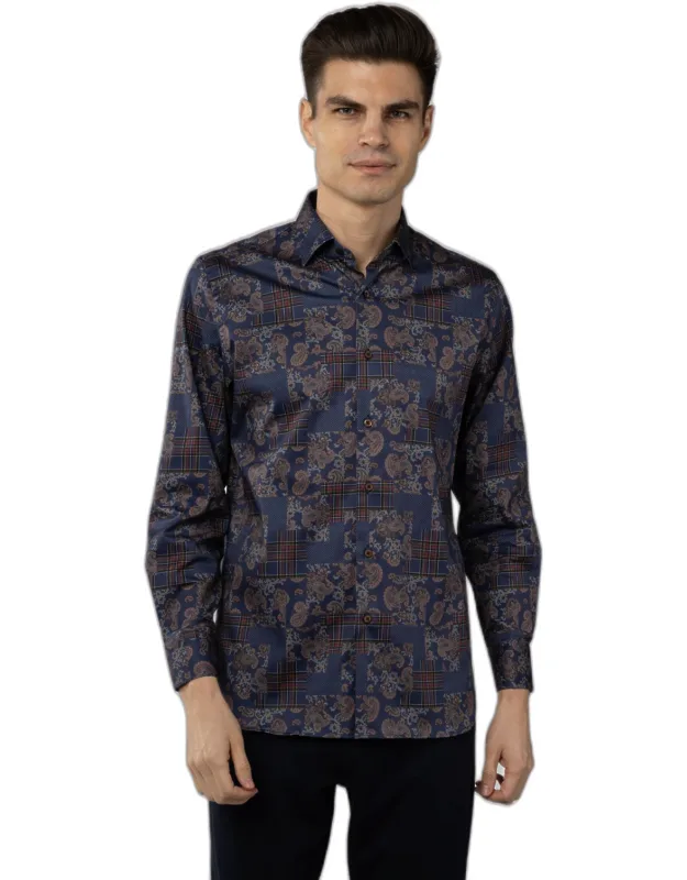 Plaid Square Paisley Shirt
