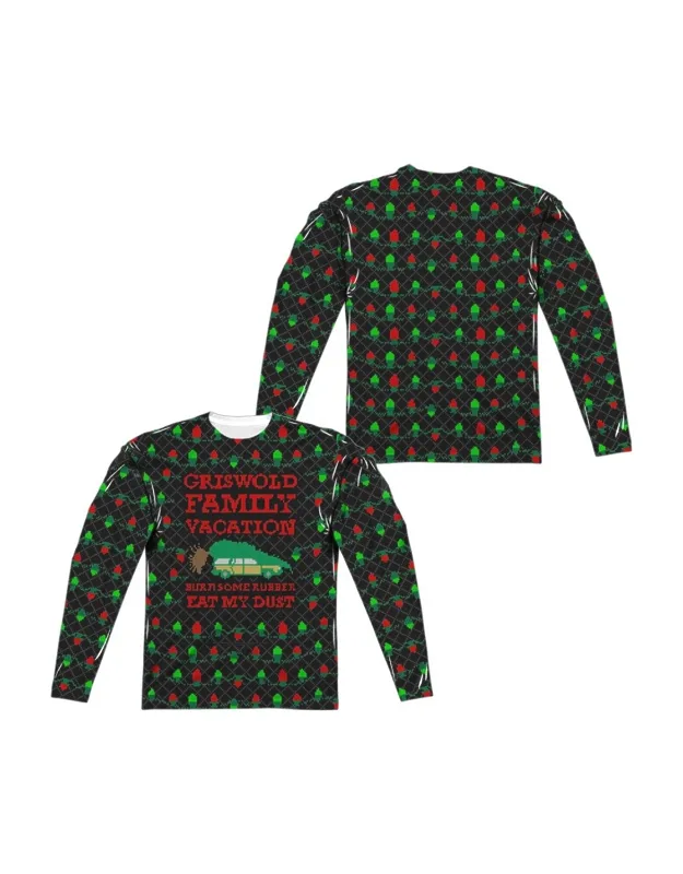 Christmas Vacation Sweater (front/back Print) Long Sleeve Poly Crew Tee
