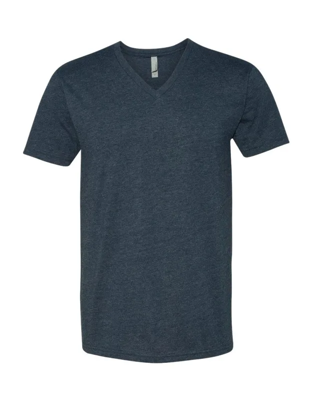 Next Level V-neck T-shirt With Set-in Cvc 1x1 Baby Rib Collar And Side Seams.