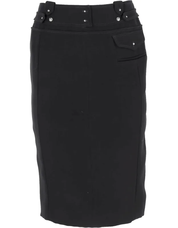 Waistband Detail Midi Pencil Skirt