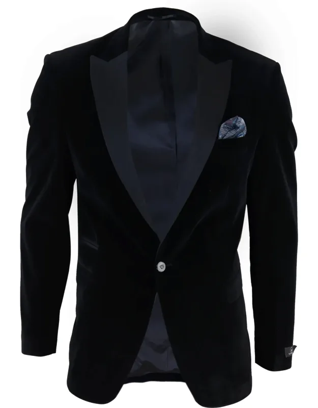 Velvet 1 Button Jacket Tuxedo Blazer