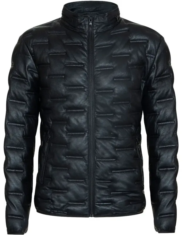 "quilted Puffer Leather Bomber Jacket - Torpoint With Insulated Quilting And Premium Accessories"