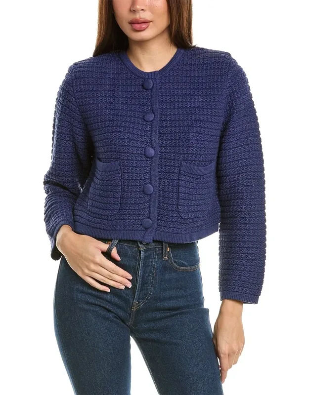 Chunky Textured Button Cashmere-blend Cardigan