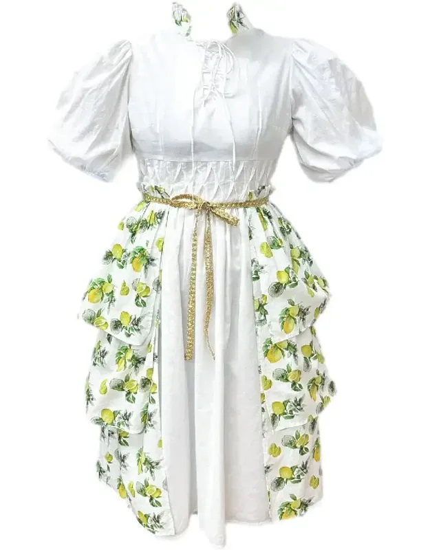 Lemon Print Linen Dress