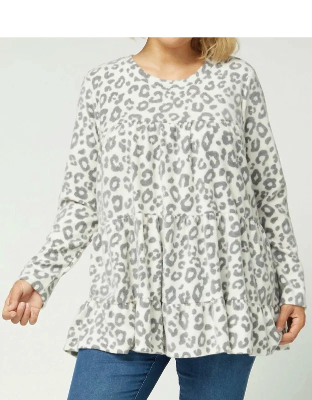 Animal Print Tiered Top