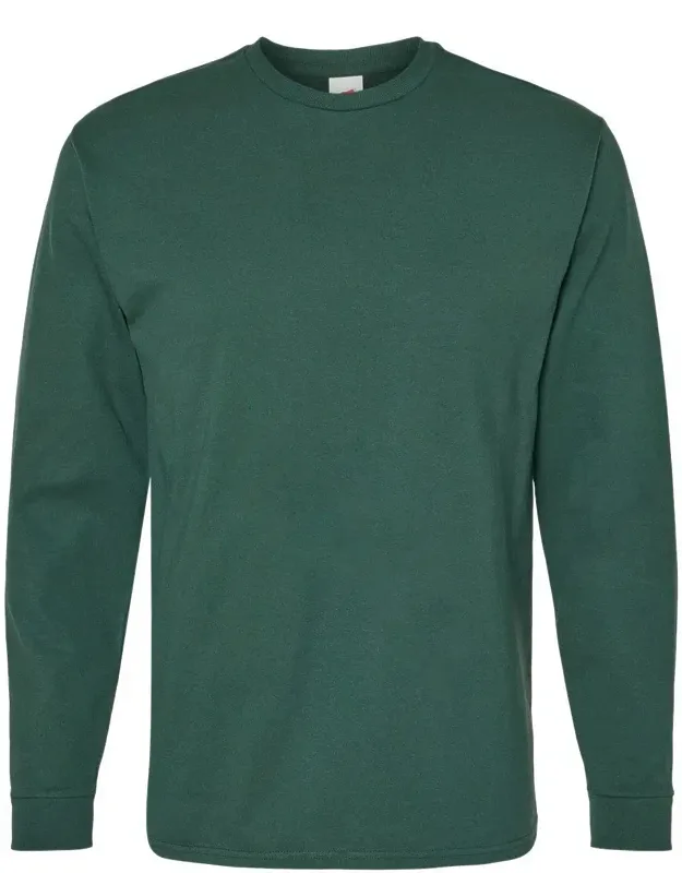 Essential-t Long Sleeve T-shirt With Ribbed Cuffs And Double-needle Bottom Hem