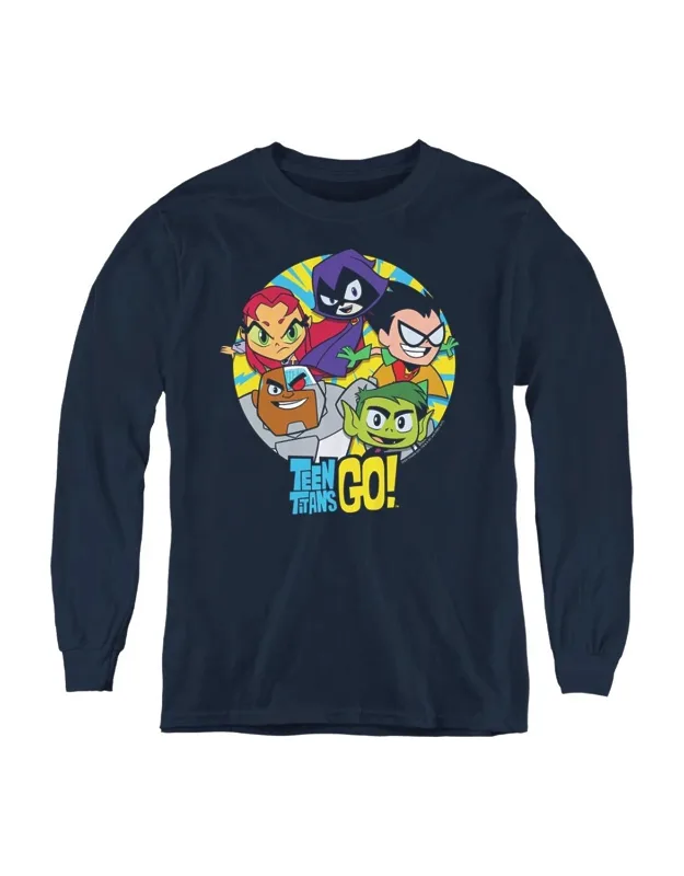 Teen Titans Go Go Go Group Long Sleeve Tee