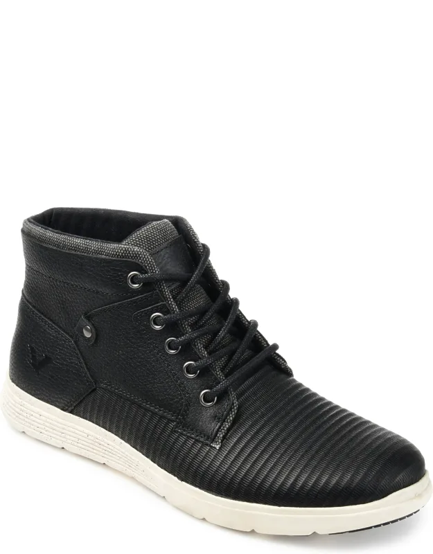 Territory Magnus Casual Leather Sneaker Boot With Gripped Eva Outsole And Supportive High-top Silhouette