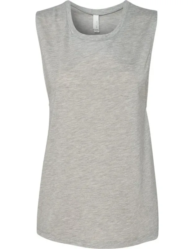 Flowy Scoop Muscle Tank - Relaxed, Drapey Fit, Curved Bottom Hem