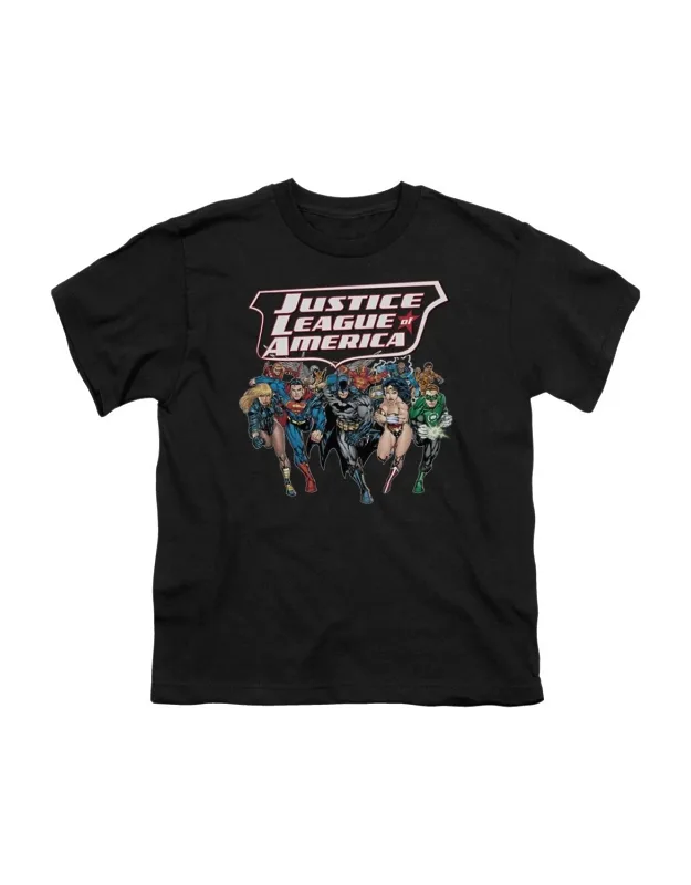 Justice League Of America Charging Justice Short Sleeve Tee - Stylish Everyday Wear, 100% Cotton