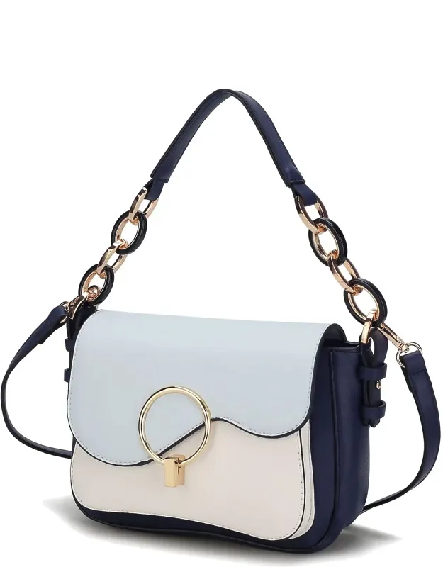 Fantasia Solid Crossbody Handbag Purse With Spacious Interior And Gold-tone Hardware