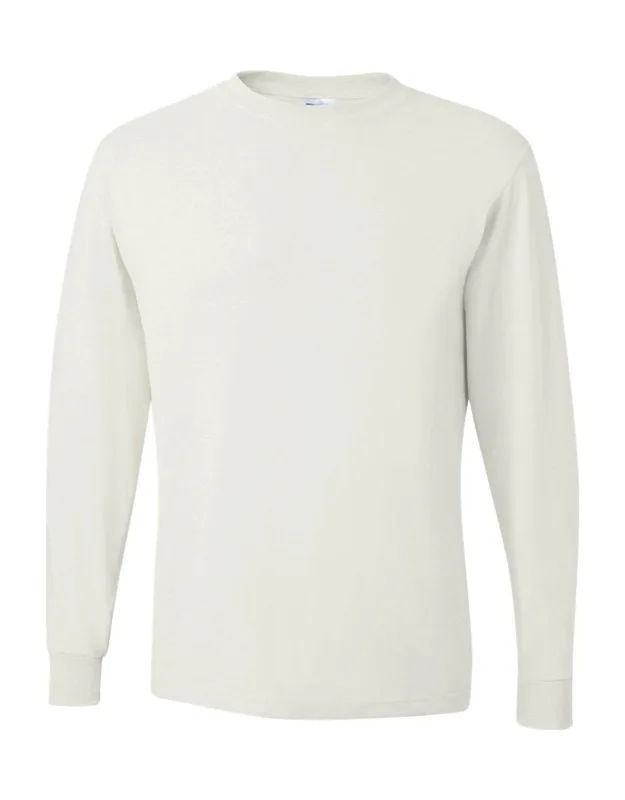 Dri-power Long Sleeve 50/50 T-shirt With Advanced Moisture-management Performance And Noticeably Softer Hand
