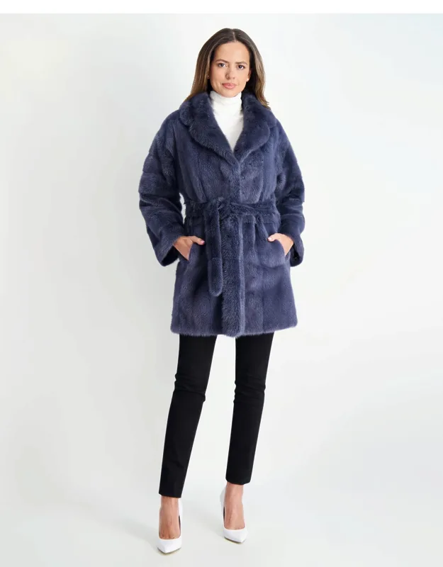 Jacket With Belt - Notch Closure, 33 Length