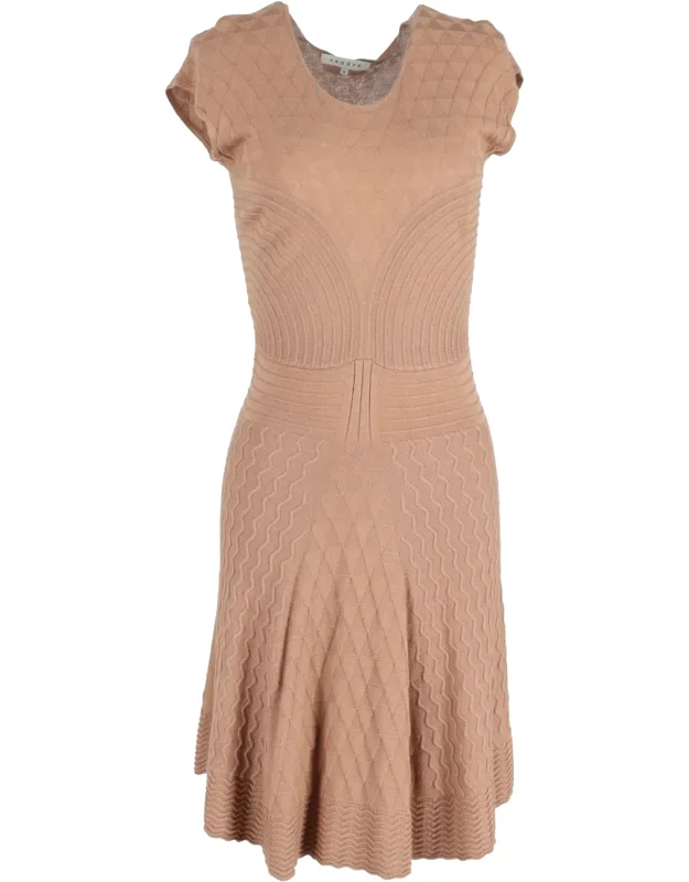 Knitted Knee-length Flared Dress