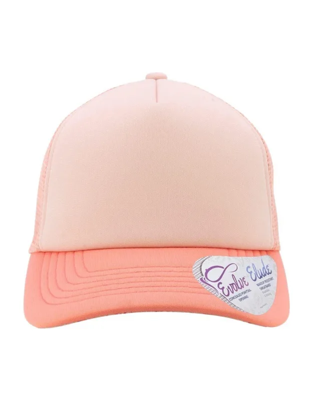 Infinity Her Foam Trucker Cap With Concealed Ponytail Opening And Breathable Sweatband