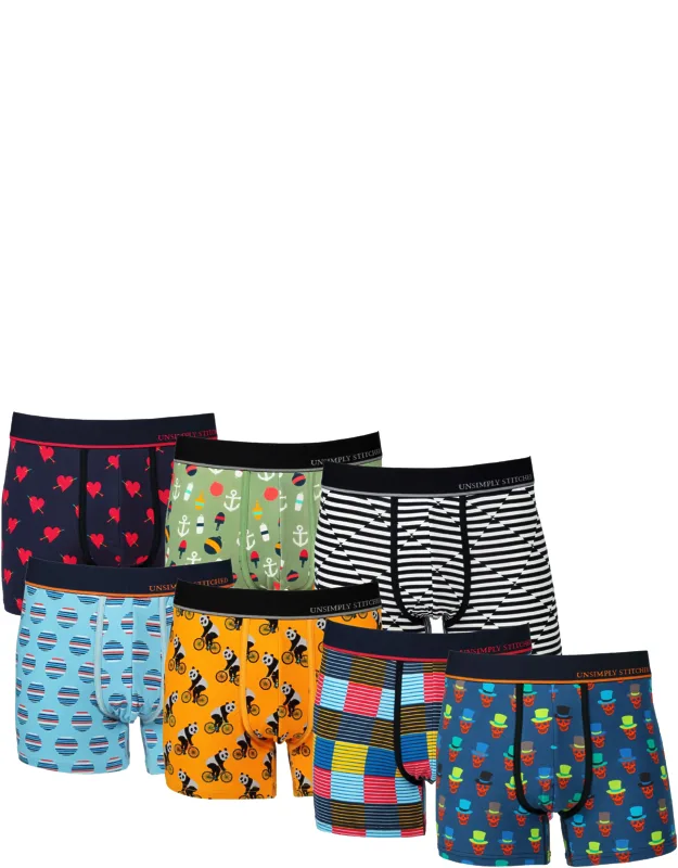 Boxer Trunk 7 Pack - 95% Cotton, 5% Spandex