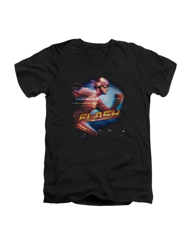 The Flash Fastest Man V Neck Premium Cotton Tee